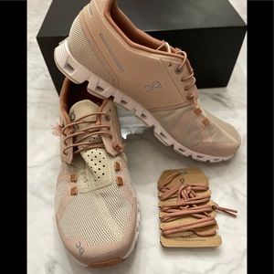 On Running Rose Sand Cloud athletic shoes